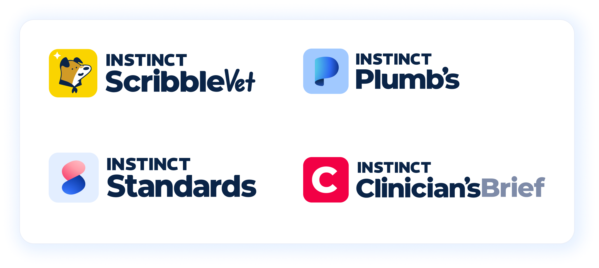 Opt 1. Instinct + Brand with rounded square mark is preferred when all are shown together for a consistent appearance